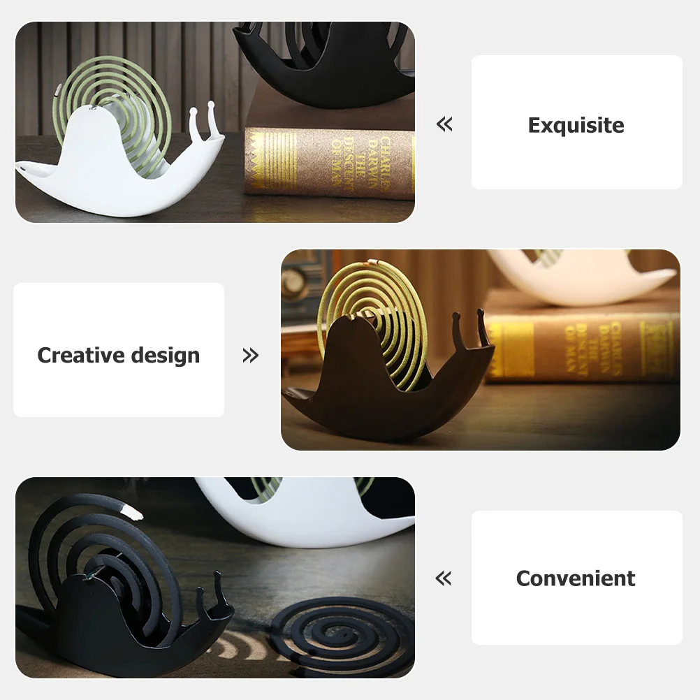 

2Pcs Snail Holder Iron Art Fireproof Incense Coil Stand Indoor Home Decor Storage Rack Nordic Style Burner