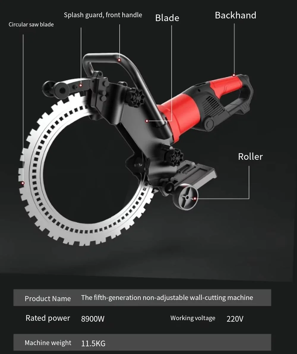 HJBL-1 Brushless Ring Saw 8900W HighPower Frequency DustFree Circular Saw Wall Cutting Machine Handheld Core Motor Engine