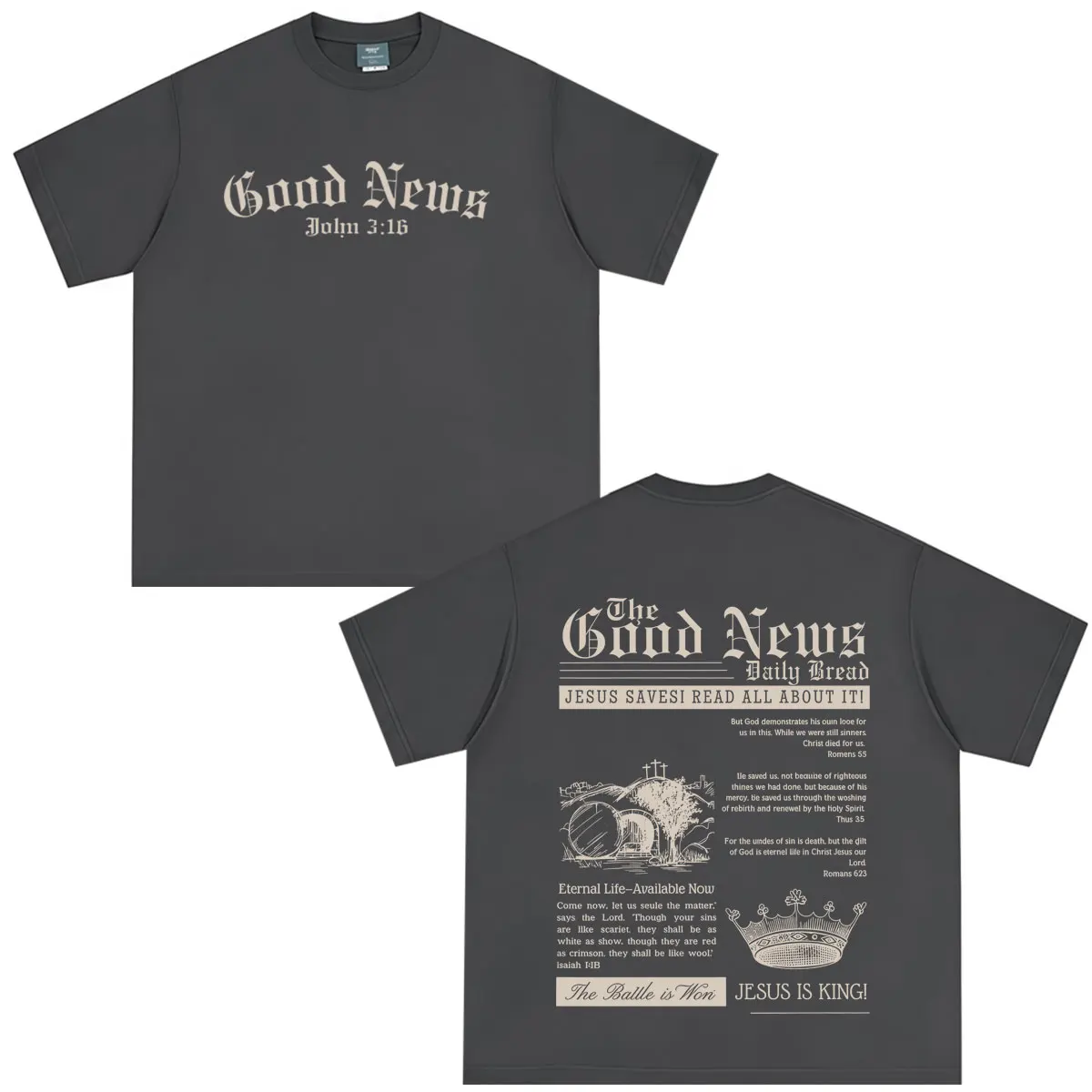 Good Jesus Faith Bible Vers Graphic Tees Men Women Loose Aesthetic T-Shirts Summer Short-Sleeved Loose Comfort Cotton T-shirts
