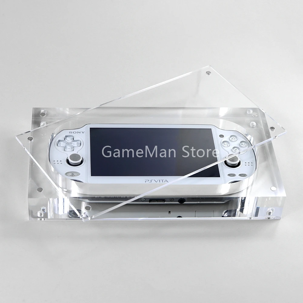 Alta Transparência Acrílico Caso para PSVITA, Game Console, Tampa Magnética, Display Case, Caixa De Armazenamento, PSV1000, PSV2000, 1Pc