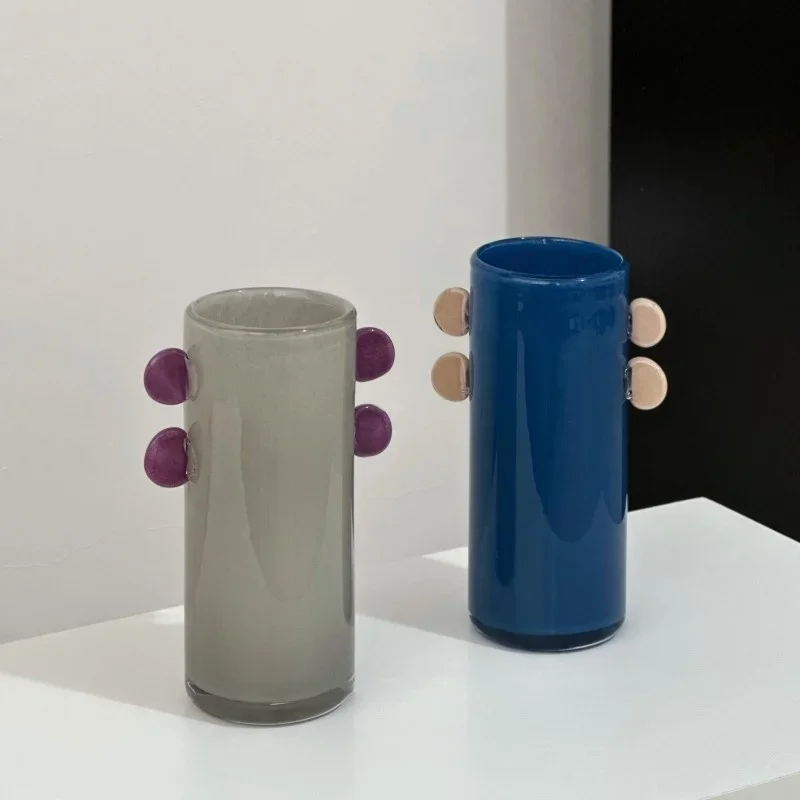 Colored Geometric Glass Vase Color Patches Flower Vase Hydroponics Terrarium Flower Arrangement Accessories Home Decoration