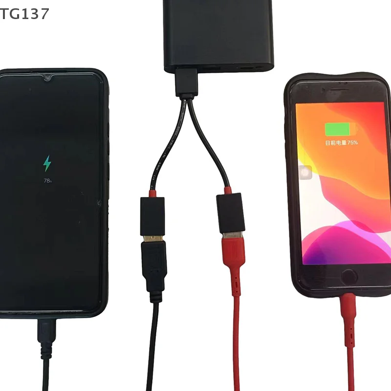 متعددة الوظائف محول الحبل كابل شحن 1 في 2 خارج USB HUB سيارة USB الفاصل كابل للهواتف الذكية أندرويد