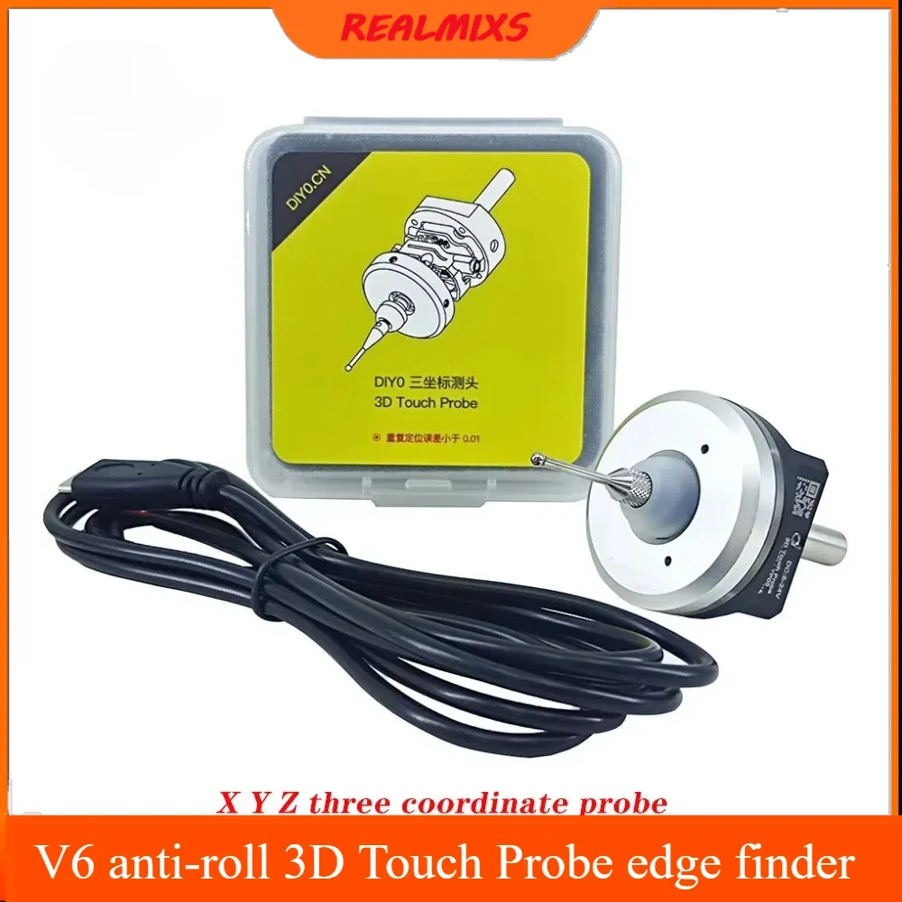 Latest Upgrade V6 Anti-roll 3d Touch Probe Edge Finder Centering Desktop Cnc Probe Compatible with Mach3 and Grbl