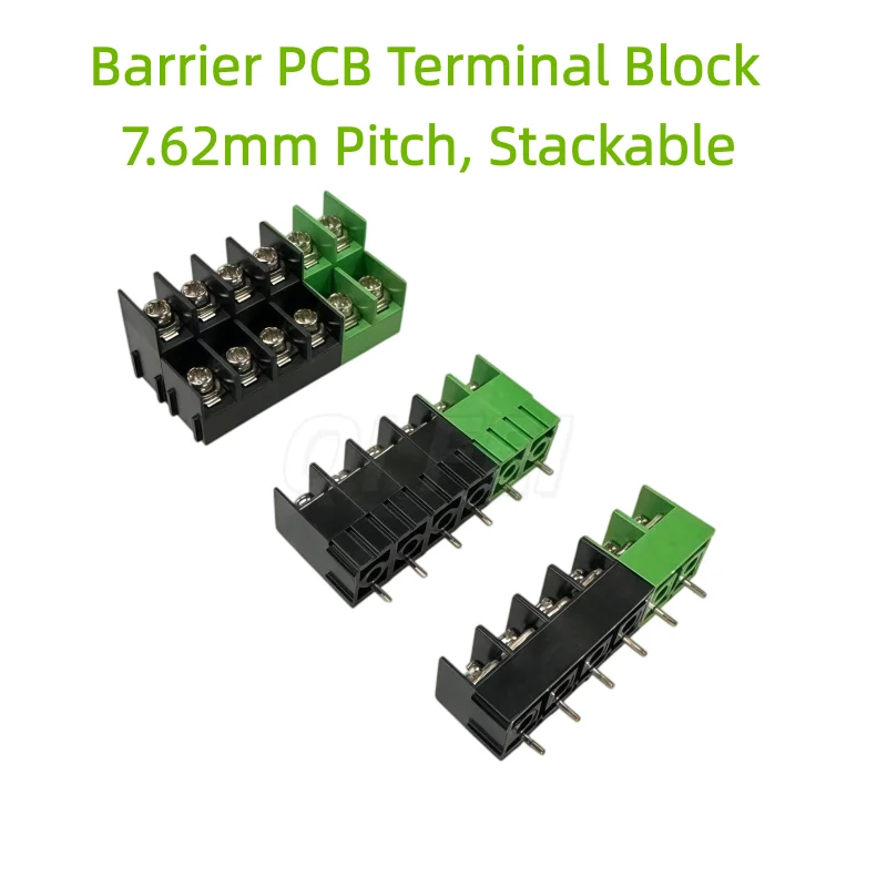 10PCS 7.62mm Pitch Barrier Terminal Block KF7620 2P 3P 4P High Low Position Stackable Double Layer PCB Connector 7620