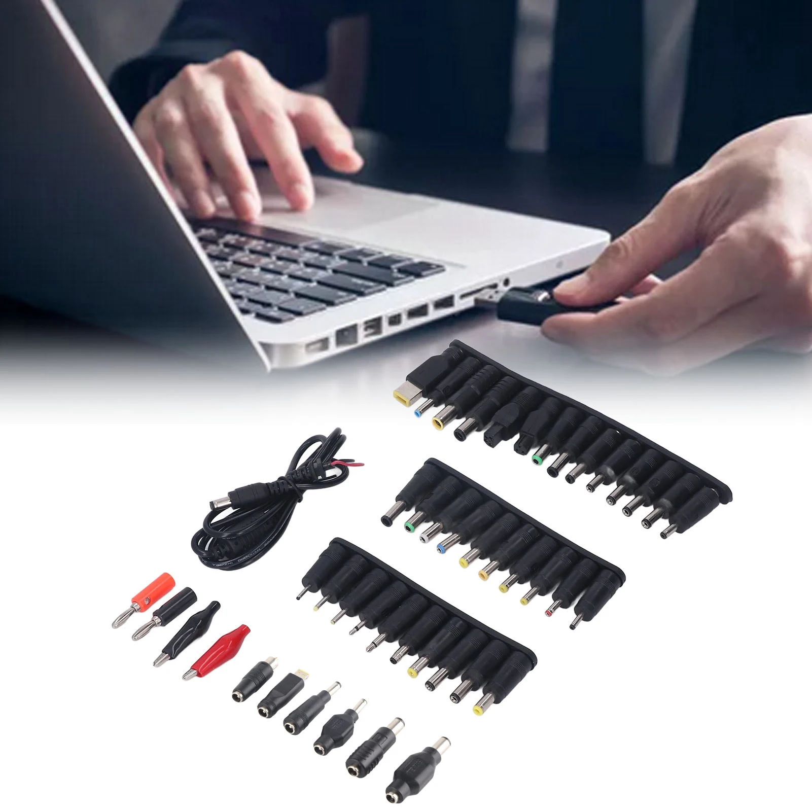 45Pcs Notebook Power Head Laptop DC Universal Supply Charger Adapter for Computer Maintenance Laptop Power Head