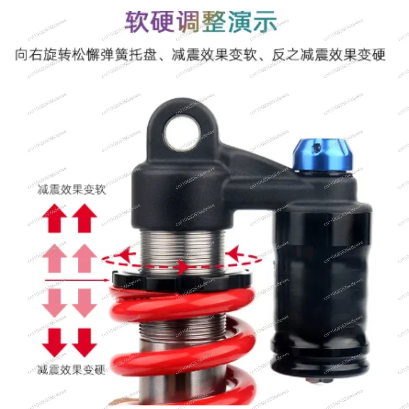 Adjustable Hydraulic Rear Shock Absorber for Mountain Bike, 200mm Coil Spring Suspension