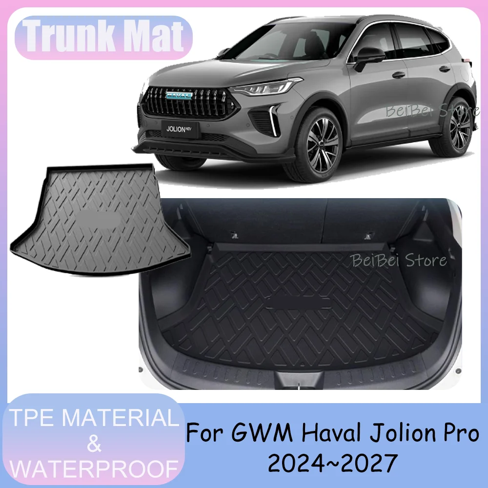 Trunk Mat For GWM Haval Jolion Pro 2024~2027 2025 2026 Car TPE Waterproof Trunk Mat Trunk Cover Backrest Pad Interior Accessorie