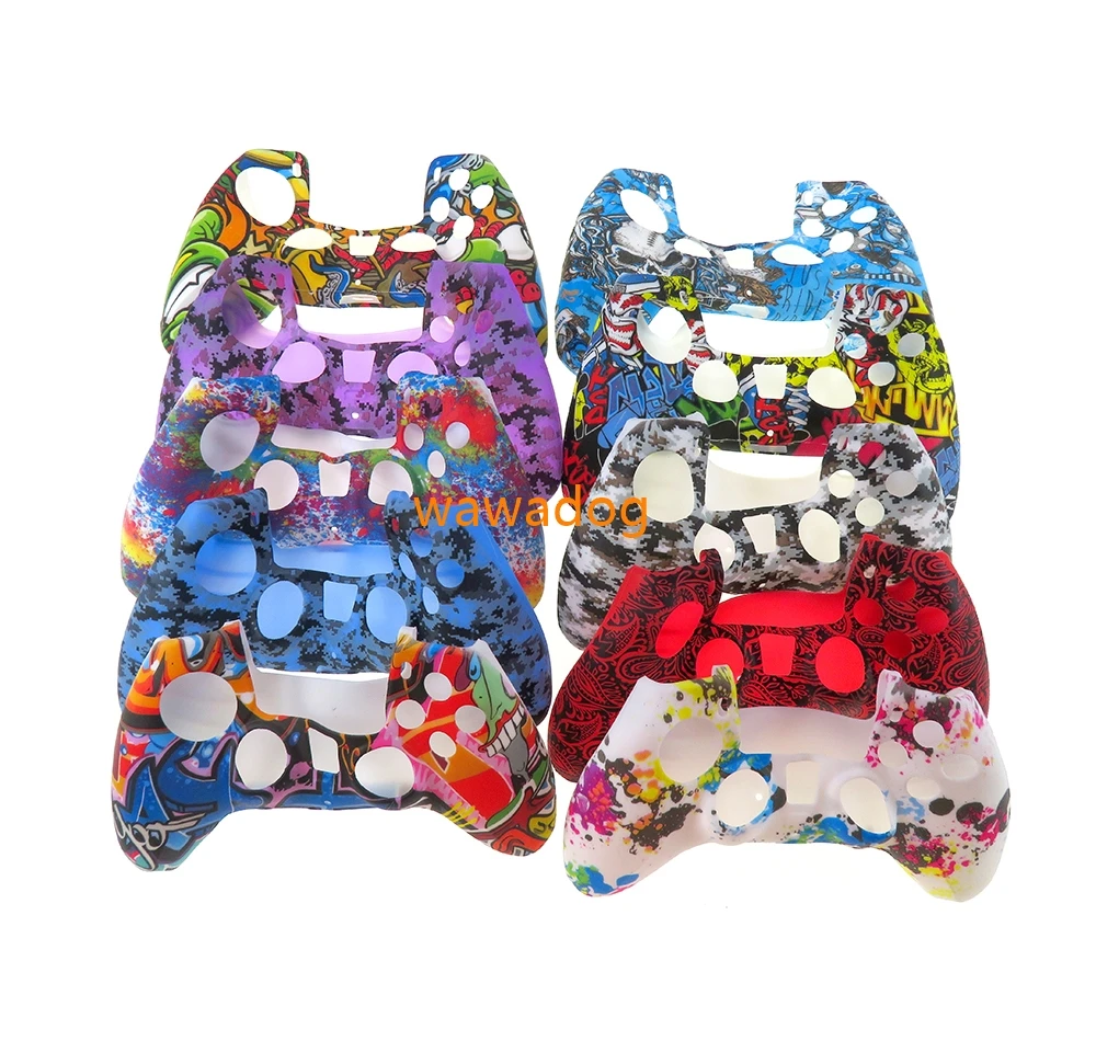 1pc For PS5 Controller Protection Skin for Gamepad Cover Water Transfer Printing Silicone Case for PlayStation 5