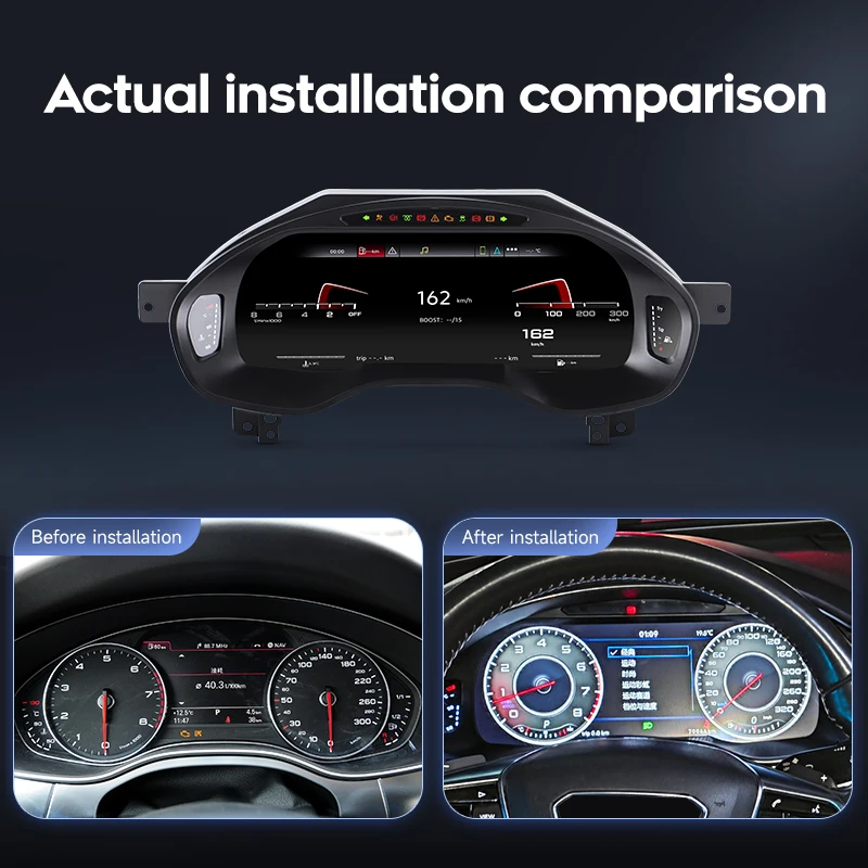 12.3 Inch Linux Dashboard LCD Digital Cluster Speedometer Panel for  A6