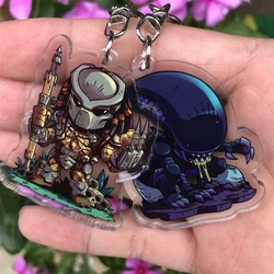 Predator Push Keychain Cosplay Accessories Cartoon Key Chain Pendant Badge