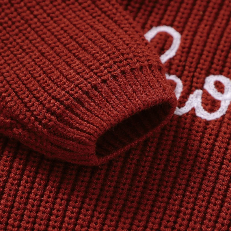 Autumn Baby Girls Sweaters Tops Winter Red Crew Neck Long Sleeve Knitted Newborn Infant Pullovers 1-3Y Spring Outerwear Knitwear