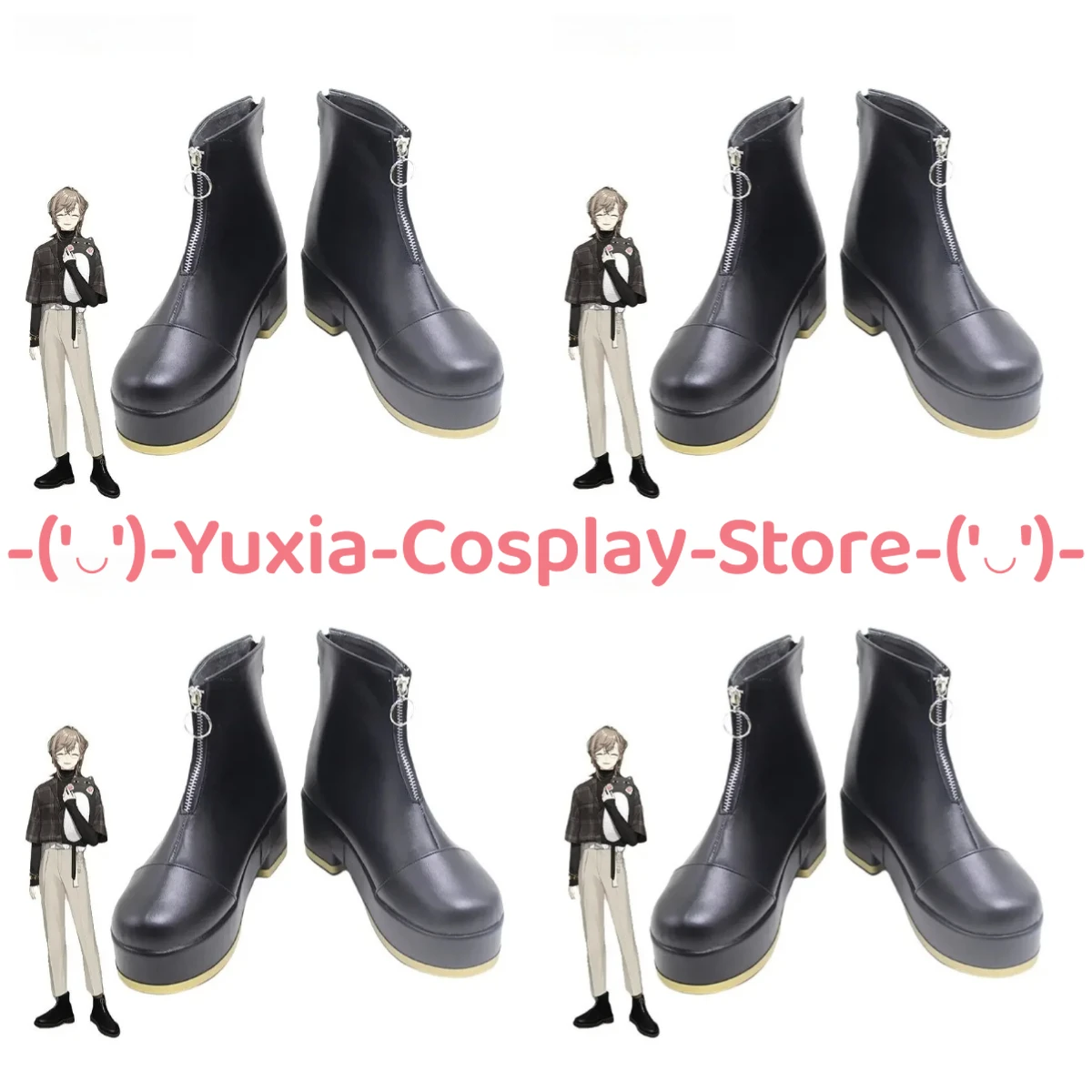 

Yuxiacosplay! Nijisanji Kanae Cosplay Shoes Anime Game Character Prop PU Leather Boots Halloween Carnival Party Costume