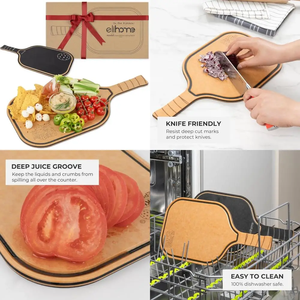 

Доска для шариков Pickleball с формой весла и ручкой, идеальный подарок для мужчин и женщин, деревянное волокно, 16x8,5 дюймов, идеально подходит для