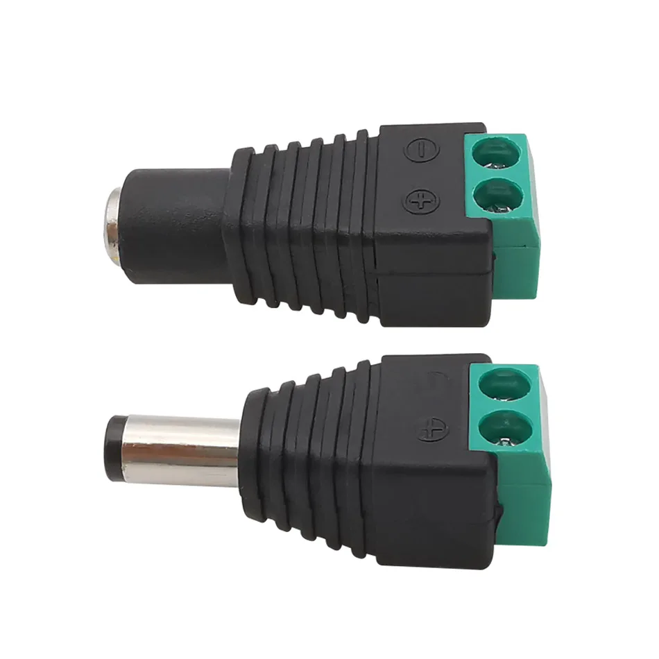 DC 2.5 x 5.5mm 12V DC Power Socket Connector 5.5*2.5mm Male Plug Female Jack Adapter For CCTV Camera LED Light