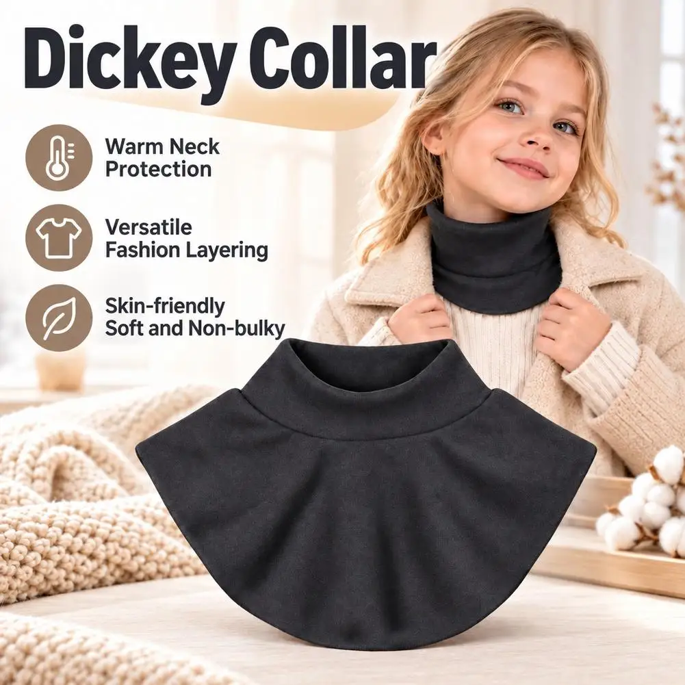 Girl's Versatile Stripe Half High Neck Faux Collar Scarf Neck Protection Winter Cold Resistance Autumn Spring Fashion Accessorie