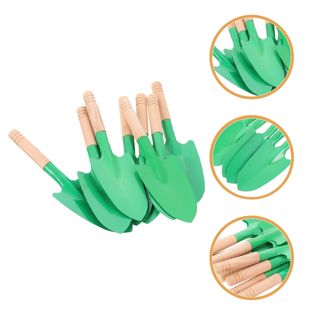 8 Pcs Wooden Handle Trowel Garden Tool Mini Sand Shovels Spade Soil Planting Child