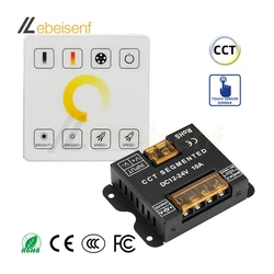 CCT Controller 12V 24V DC 10A Wireless RF Touch Dimming Switch 86 Panel Dimmer Remote for 5050 2835 LED Dual Color Strip Light