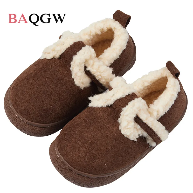 Warrior Girls Cotton slipper For Women Mules Shoes Indoor Outside Winter Home Warm Fluffy Slippers Fur Cotton Shoes All Wrapped