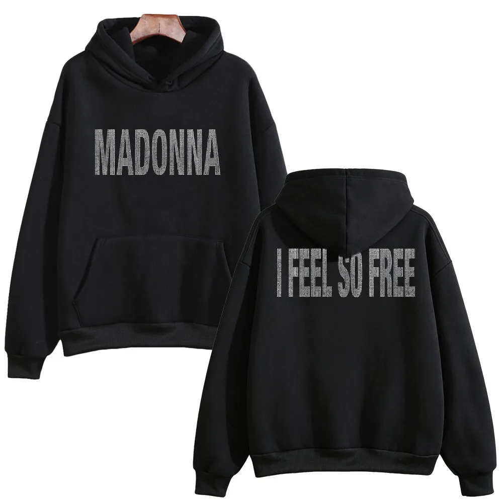 I Feel So Free Hoodie Graphic Printed Hoodie Madonna Merch Vintage Style Sweatshirts Women Men with Hooded Loose Casual Pullover