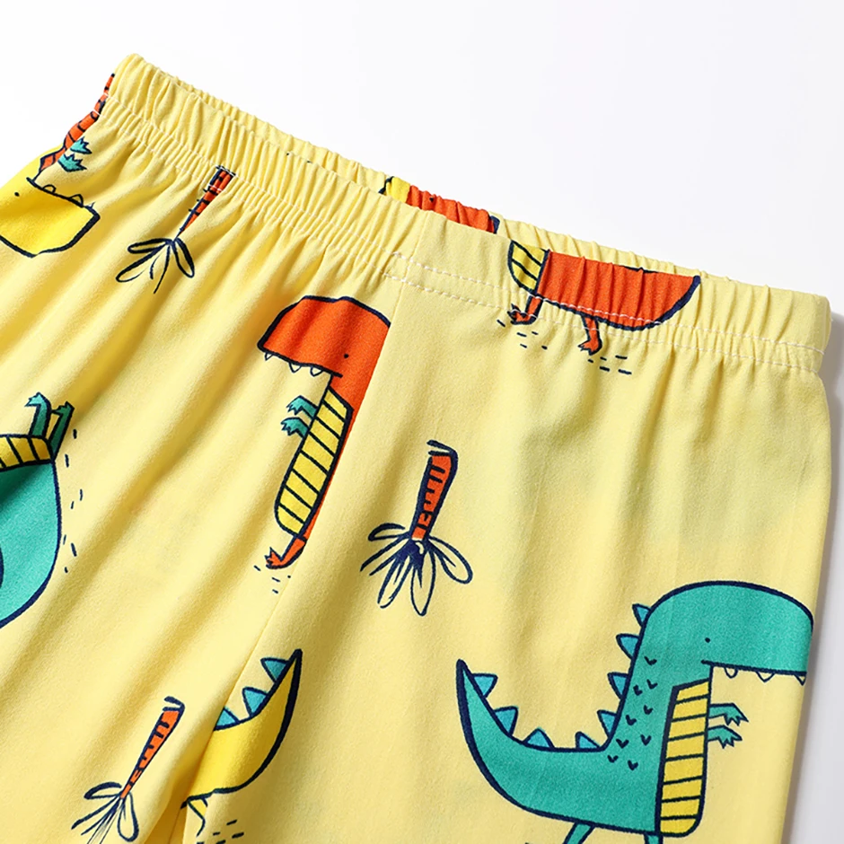 2-tlg. Kinder Sommer Mode Druck Hause Kleidung Anzug Junge Bequeme Joker Dinosaurier Kurzen ärmeln Mädchen Süße Rosa shorts Anzug – Detail 22