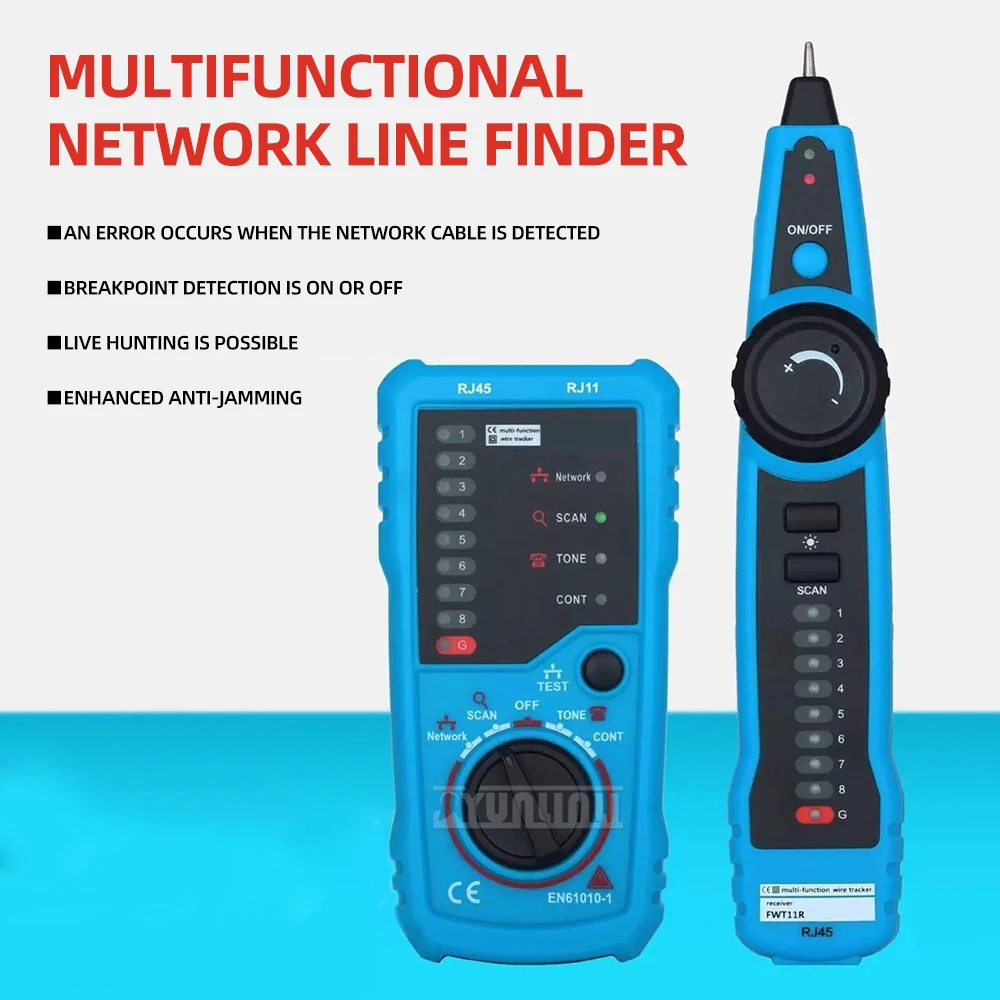 High Quality FWT11 RJ11 RJ45 Cat5 Cat6 Telephone Wire Tracker Tracer Toner Ethernet LAN Network Cable tester Line Finder