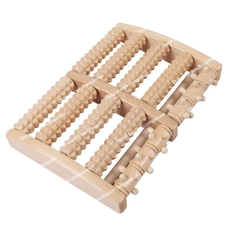 

Roller type wooden six-row large roller type foot acupressure massager hand massage household foot massager