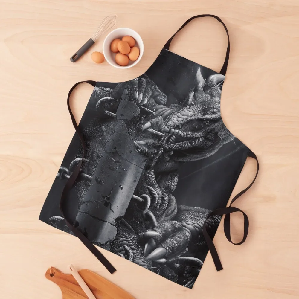 

A Dragon, a Man and some Fairies (Fantasy Art) Apron home women House Things For Home And Kitchen Waiter Uniforms Apron