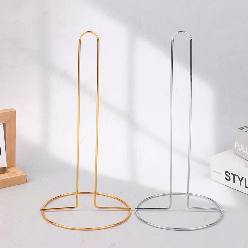 1PC Iron Kitchen Roll Paper Towel Holder Bathroom Paper Towel Holder Dining Table Vertical Napkin Holder Kitchen Storage Rack