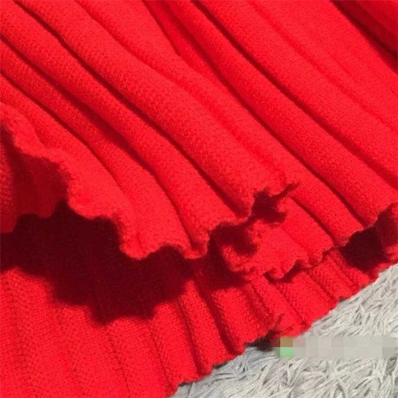 Jesienno-zimowa sukienka swetrowa z długim rękawem, nowa damska sukienka typu pulower, codzienna krótka sukienka w kształcie litery A, elegancka plisowana luźna odzież.