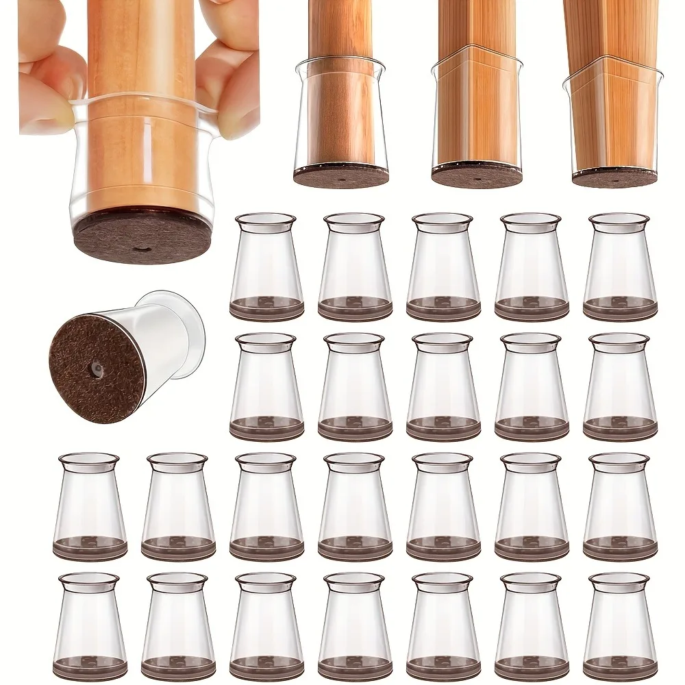 

8 Pcs Chair Leg Floor Protectors for Hardwood Floors, Silicone Chair Caps Covers Furniture Pads Sliders/Wrapped Felt Bottom