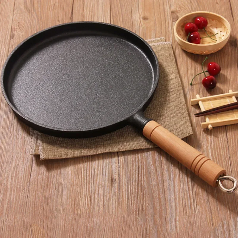 26cm Thickened Cast Iron Non-stick Frying Pan Layer-cake Cake Pancake Crepe Maker Flat Pan Griddle Breakfast Omelet Baking Pans