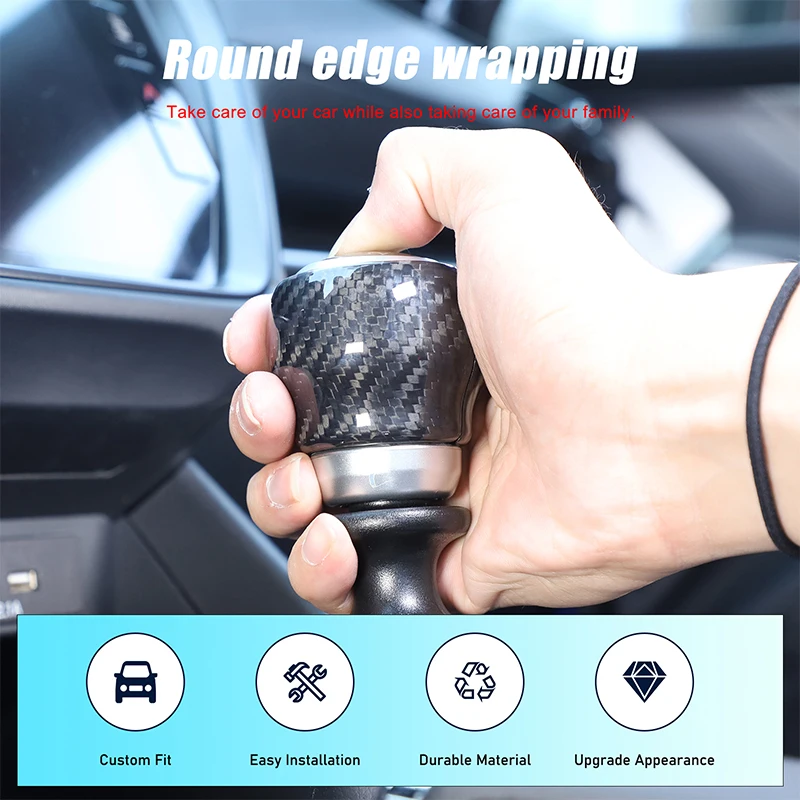 For Subaru WRX/Levorg 2022-2026 Real Carbon Fiber Central Console Gear Shift Lever Knob Trim Cover Sticker Car Accessories