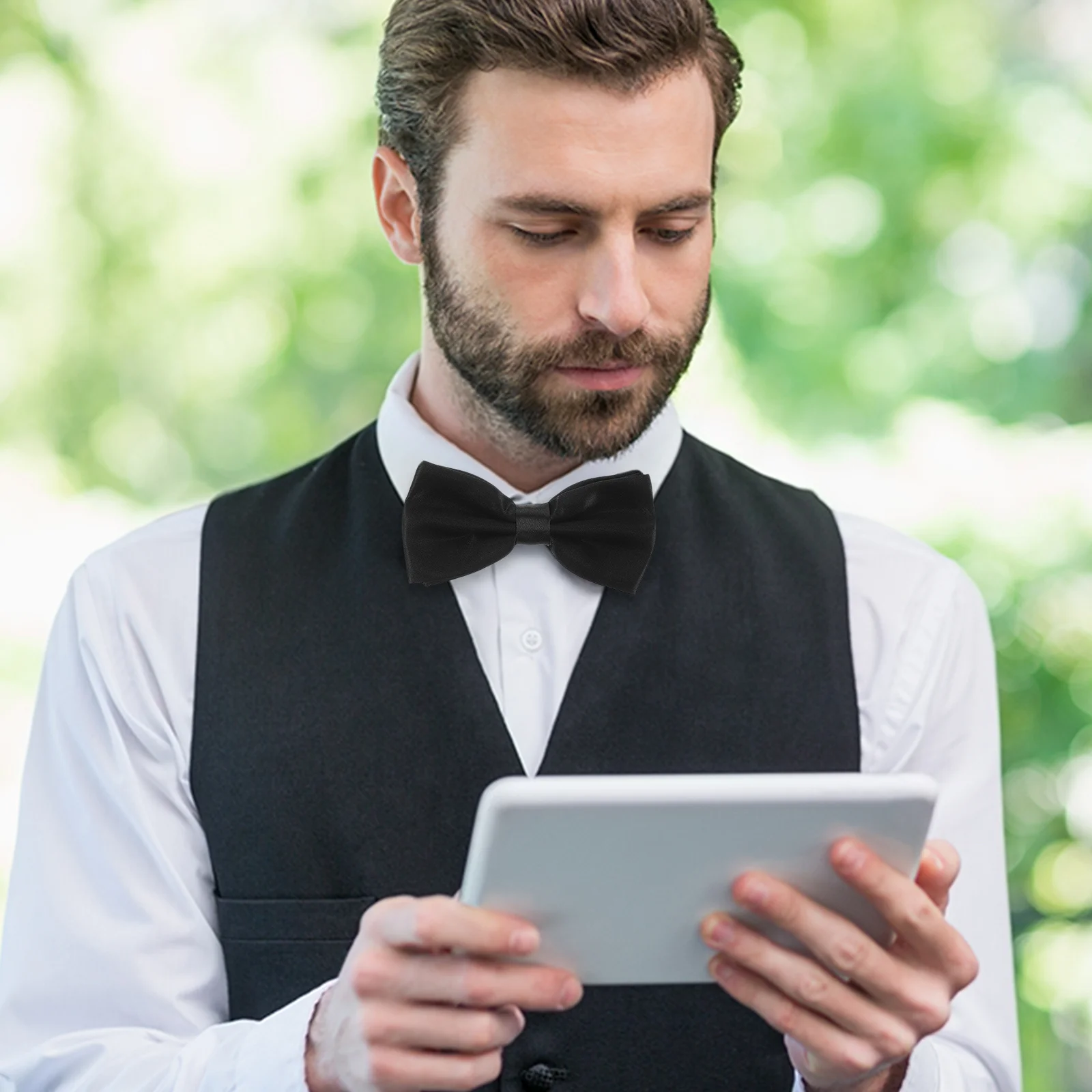 

1Set Mens Pre-Tied Bow Tie Cummerbund Handkerchief Solid Color Tuxedo Accessory Kit Elegant Wedding Party Supplies