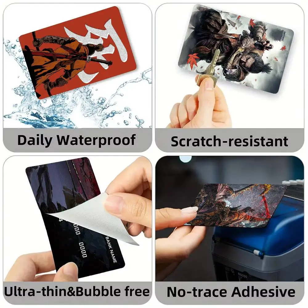 Game Sekiro Shadows Die Twice Credit Card HD Stickers Small Chip Waterproof Sticker Game Card Decal Gift