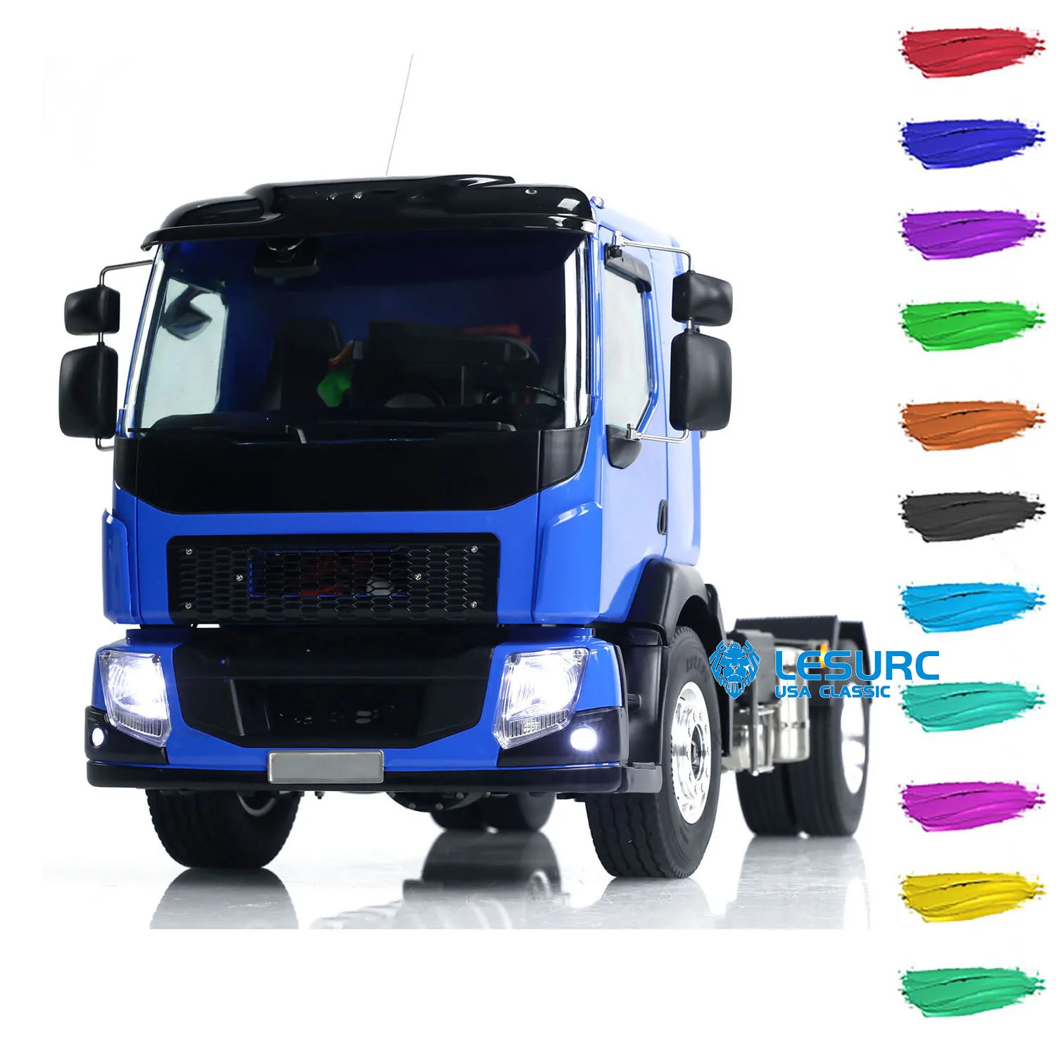 LESU 4x4 1/14 VM RC Tractor Trucks Painted Assembled Radio Control Car With Metal Chassis Electric Truck Toys Model