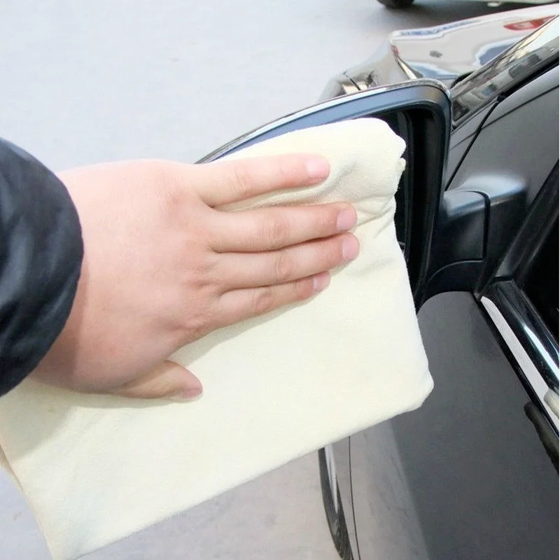 Car Drying Suede Cloth Absorbent Self-drying Suede Leather for Cars Auto Home Window Glass Cleaning Wash Chamois Skin 25X40CM