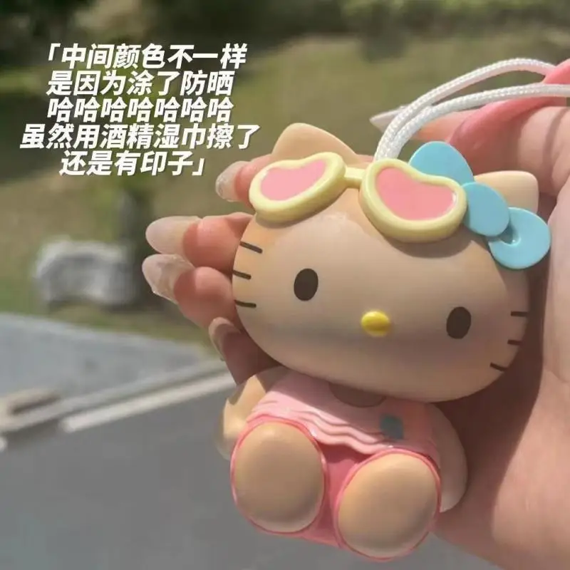 Sanrio Hello Kitty, que gira negro Kawaii cambio de Color Kt gato colgante llavero bolsa decoración regalo de dibujos animados para amigos