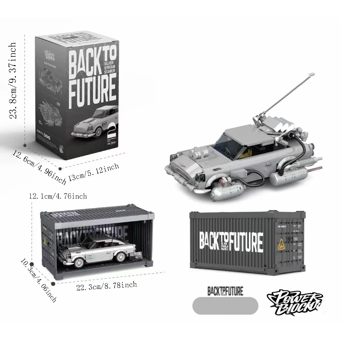 Moc Technic Floating Creative Cyber Car Building Block Set Container Display Box Boys' Toy Christmas Birthday Gift Decorative Ornament Puzzle Shadow Speed Flow Silver Wings