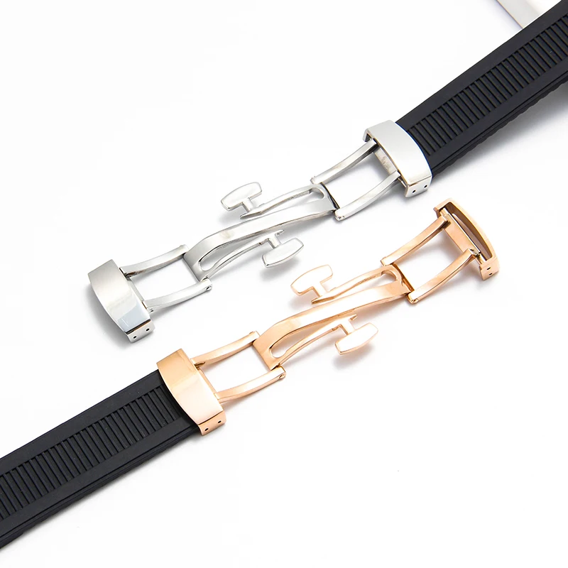 واجهة مقعرة 25x13 مللي متر حزام ساعة سيليكون مشبك قابل للطي ل باتيك فيليب نوتيلوس 5726 5980 حزام مرن مانع لتسرب الماء