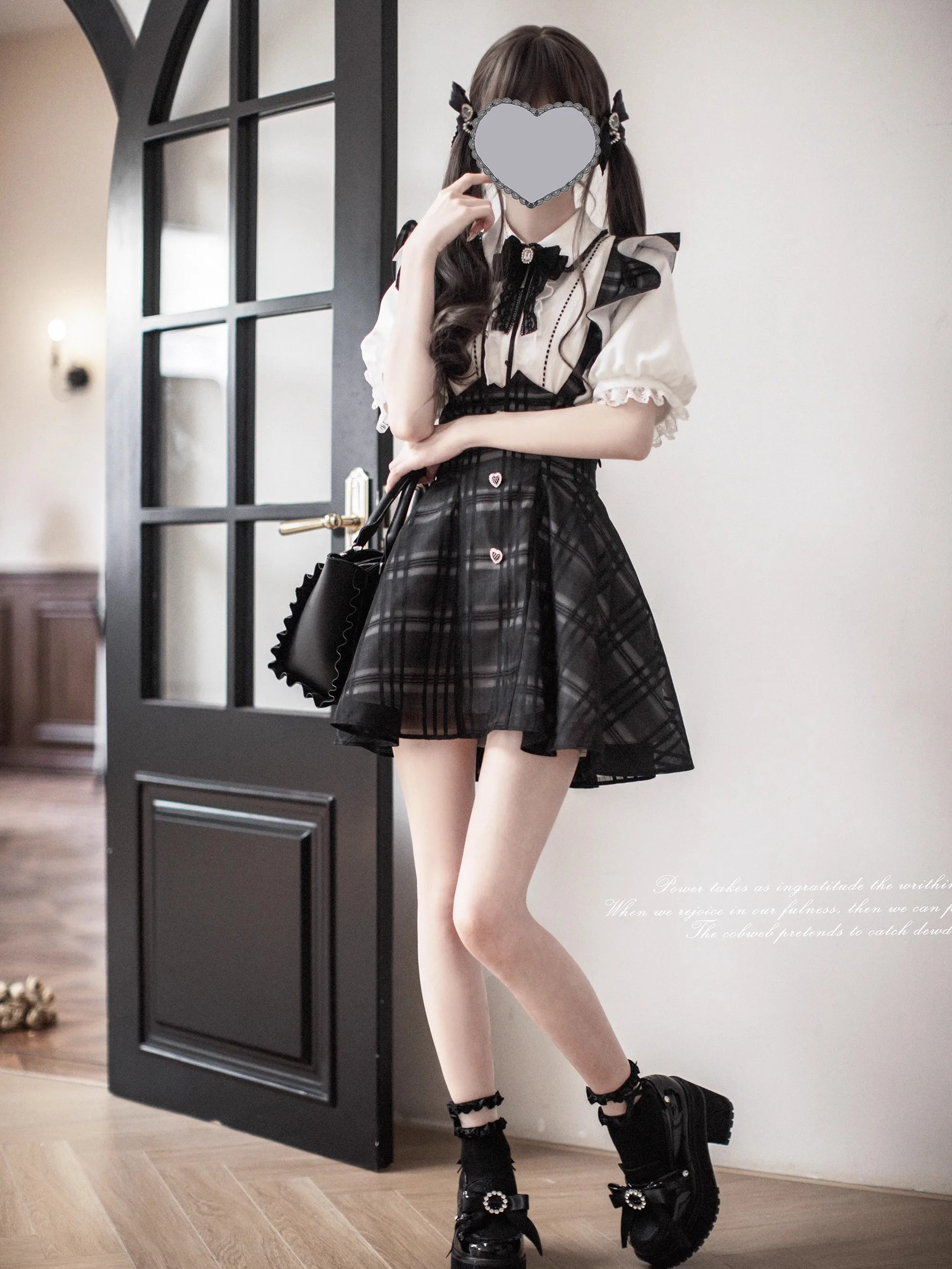 

Sweet Lolita Y2k Эстетические комплекты юбок Японская готическая кружевная блузка с оборками в клетку с тонким ремешком Мини-юбка Harajuku Костюм для школьниц