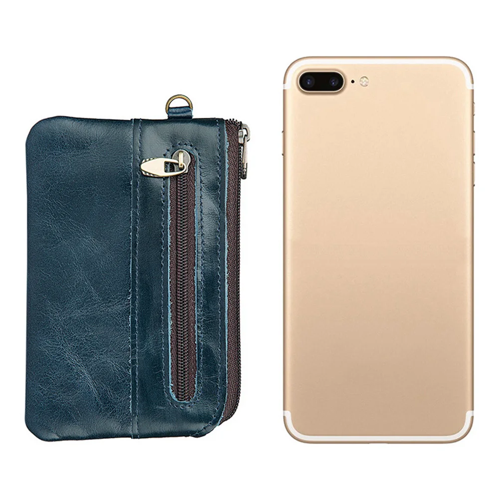 

1Pcs Small Wallet for Men Smooth Sleek Business Wallet Multi-Function Zipper Bag Portable Phone Pouch Handbag