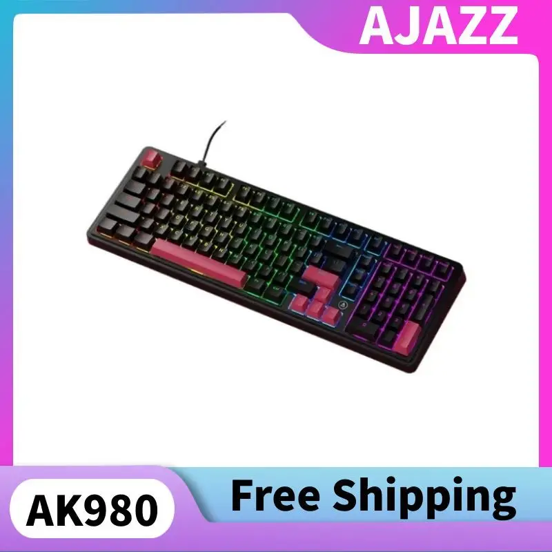

AJAZZ AK980 Проводная механическая клавиатура с прокладкой, полнофункциональная игровая клавиатура с возможностью горячей замены, не подключающая RGB, соревновательная игровая клавиатура
