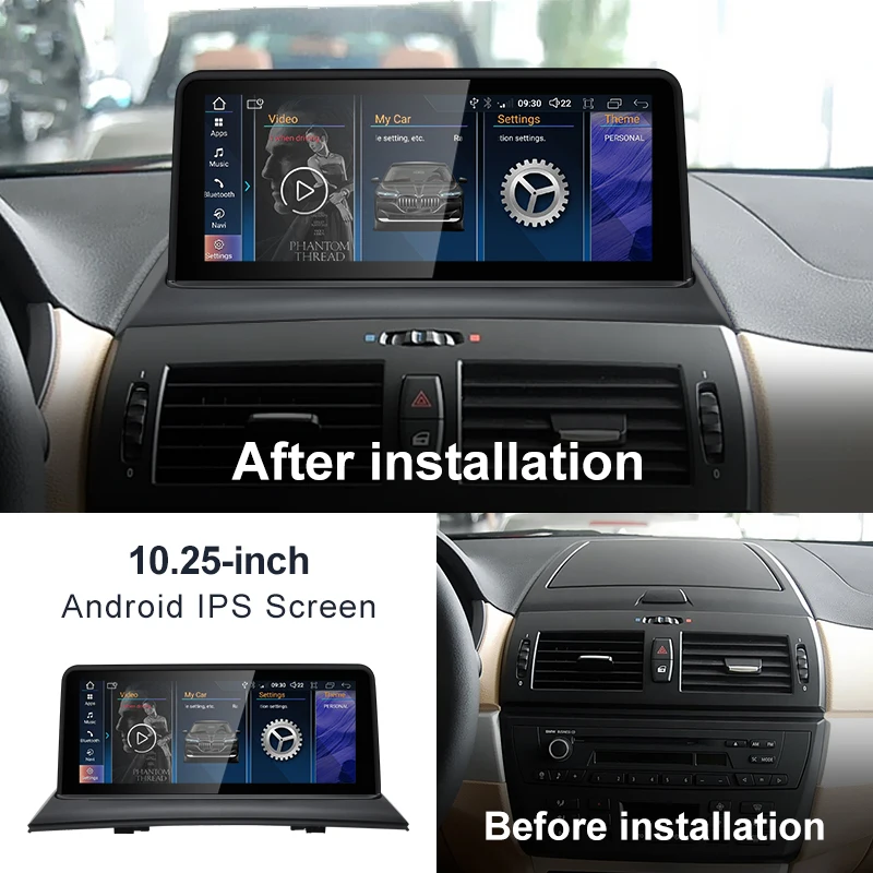 Android 13 10.25 inches Wireless AUTO CarPlay For BMW X3 E83 GPS Navigation Screen Car Multimedia Center System Bluetooth