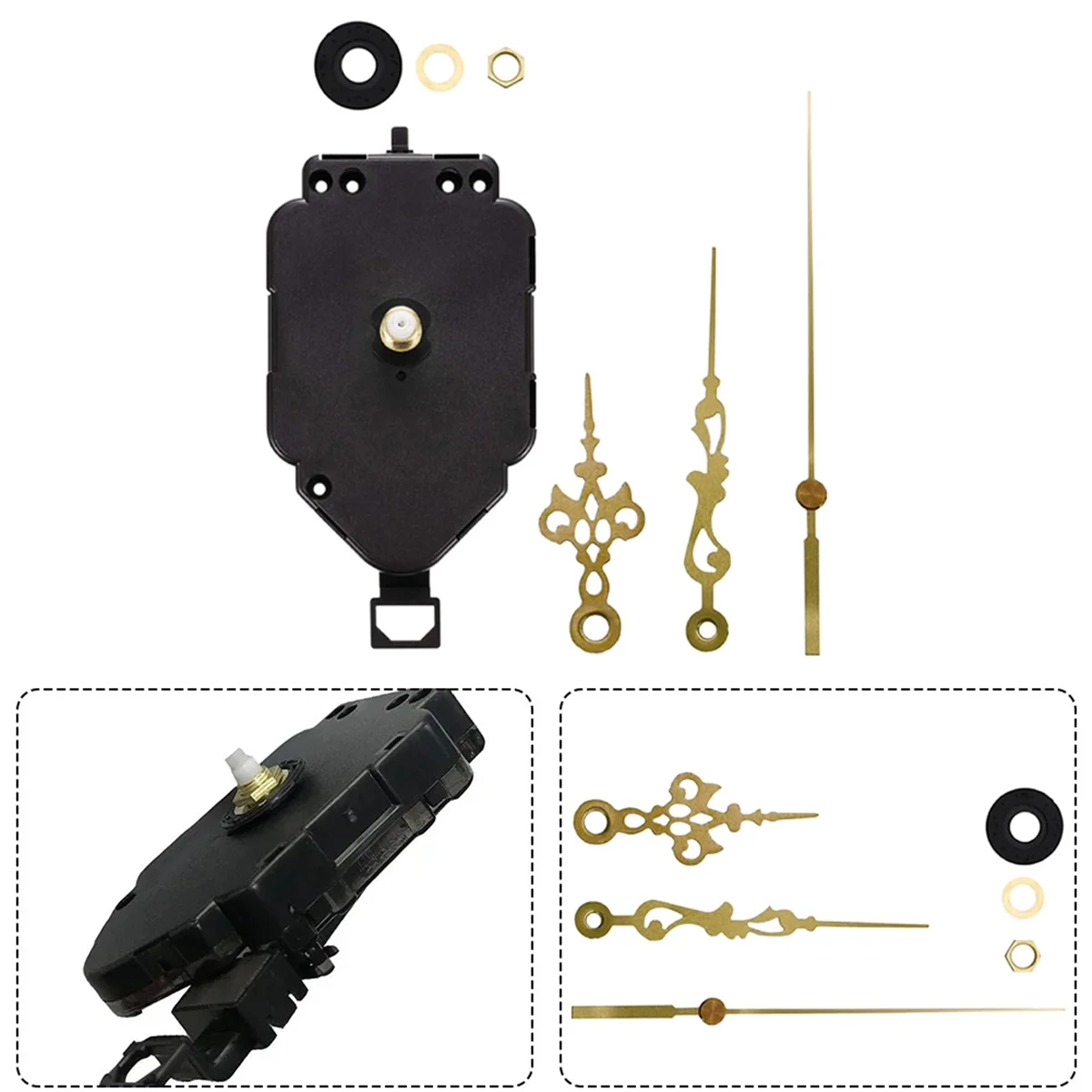 2 Set DIY Clock Movement Kit Oscillating Movement with Hands Quartz Clock Repair Parts Replacement Parts