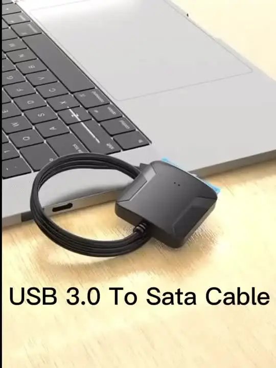 SATA to USB 3.0 Adapter Cable for 3.5/2.5 Inch SSD HDD SATA III Hard Drive Disk Converter Support UASP with 12V Power Adapter