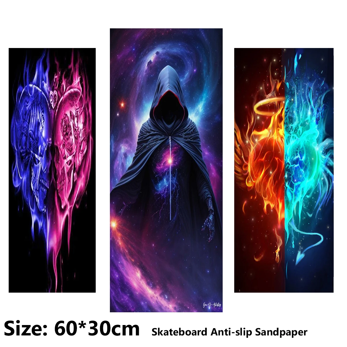 

Dark Hacker Love Pattern Electric Scooter Anti-slip Sticker Sandpaper Skateboard Grip Tape Sheet 60*30cm