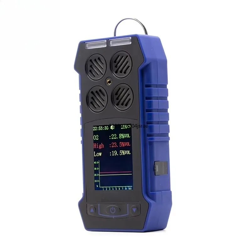 4‑in‑1 Handheld Multi‑Gas Detector, Portable Gas Tester for CO H2S O2 CH4, Industrial Safety Gas Concentration Alarm Monitor