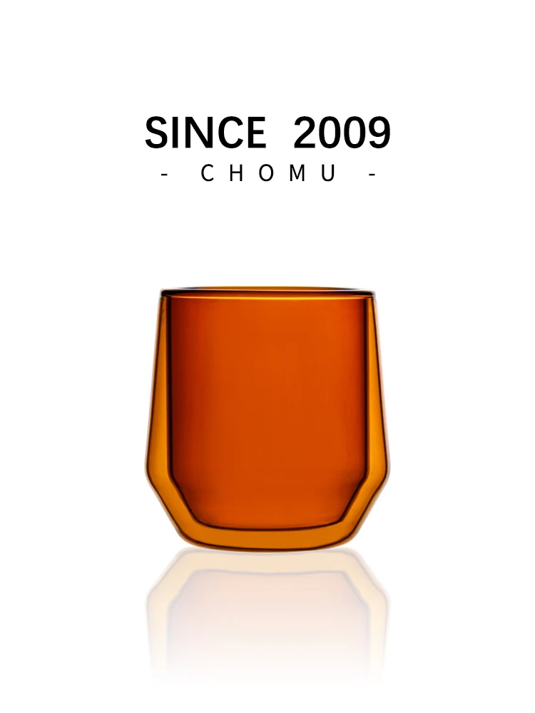 Amber Double Layered Glass Coffee Cup for Women High Aesthetic Value Mocha Latte Australian White Cup Small American Dirty Wa...