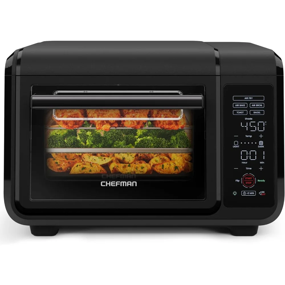 Horno de encimera de 15 cuartos: cocina versátil con funciones para freír, tostadas, hornear, asar y bagelos al aire para comidas saludables