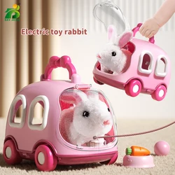 Interactive Dancing Walking Rabbit Toy, Plush Bunny Electronic Pet for Kids, Animated Moving Animal Gift for Boys Girls Birthday